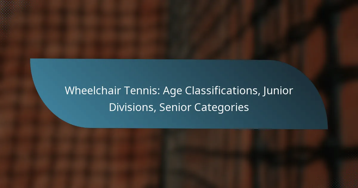 Wheelchair Tennis: Age Classifications, Junior Divisions, Senior Categories