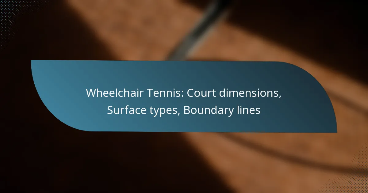 Wheelchair Tennis: Court dimensions, Surface types, Boundary lines
