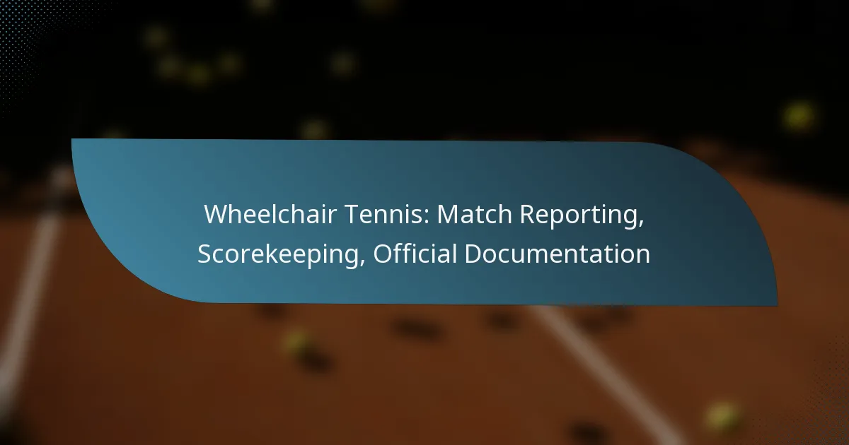 Wheelchair Tennis: Match Reporting, Scorekeeping, Official Documentation
