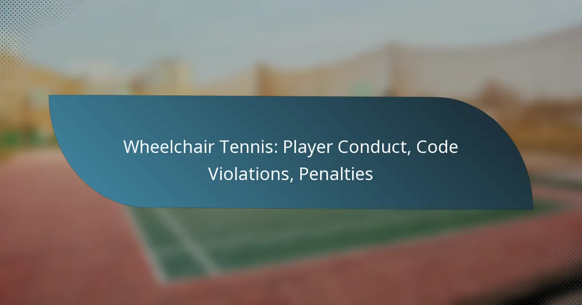 Wheelchair Tennis: Player Conduct, Code Violations, Penalties