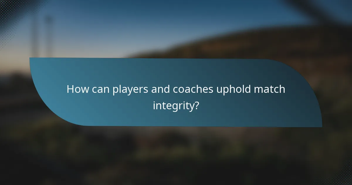 How can players and coaches uphold match integrity?