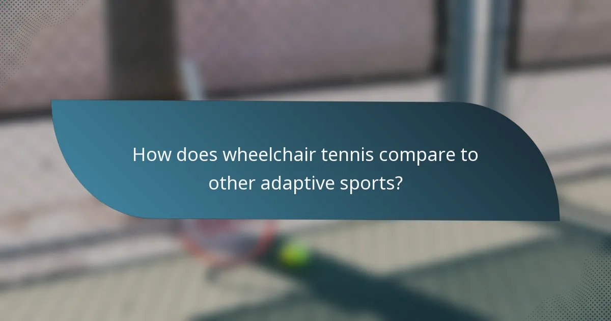 How does wheelchair tennis compare to other adaptive sports?