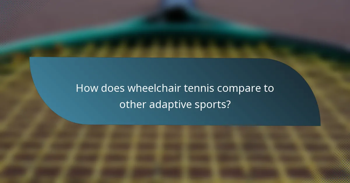 How does wheelchair tennis compare to other adaptive sports?