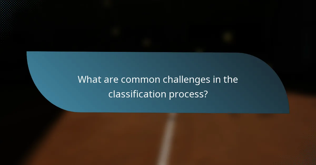 What are common challenges in the classification process?