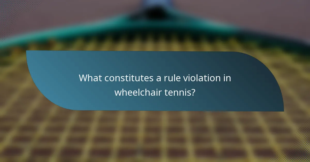 What constitutes a rule violation in wheelchair tennis?