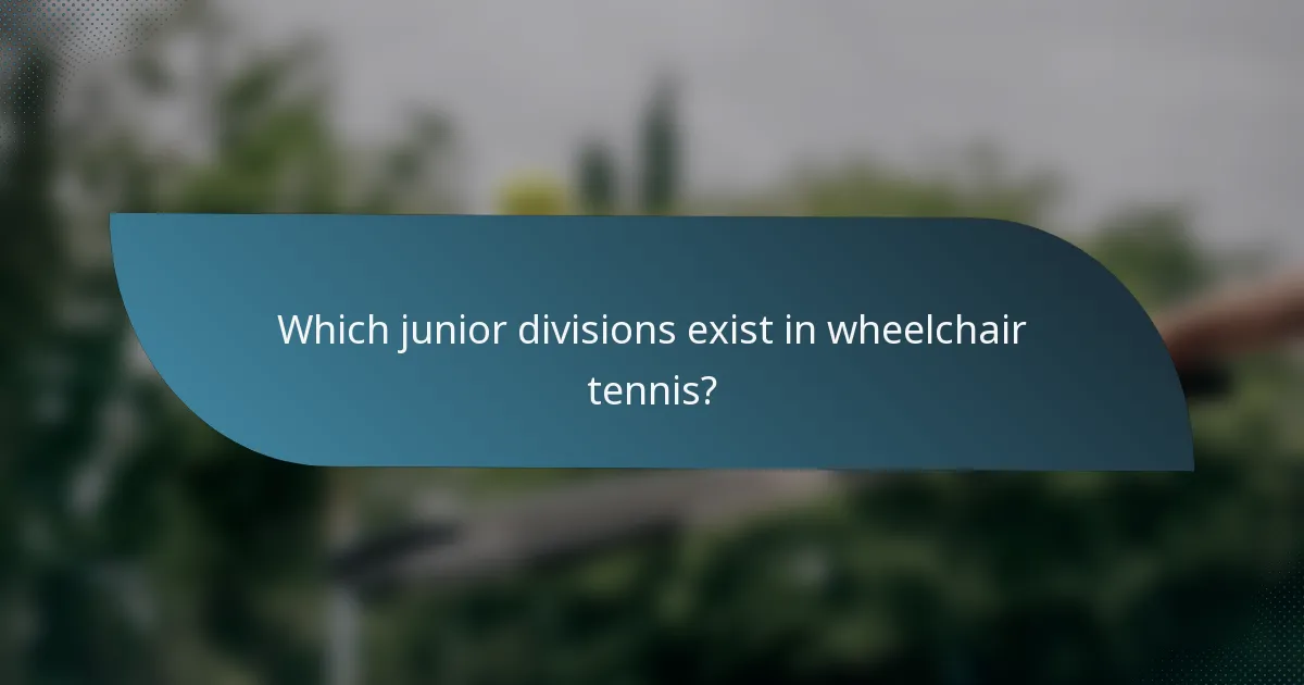 Which junior divisions exist in wheelchair tennis?