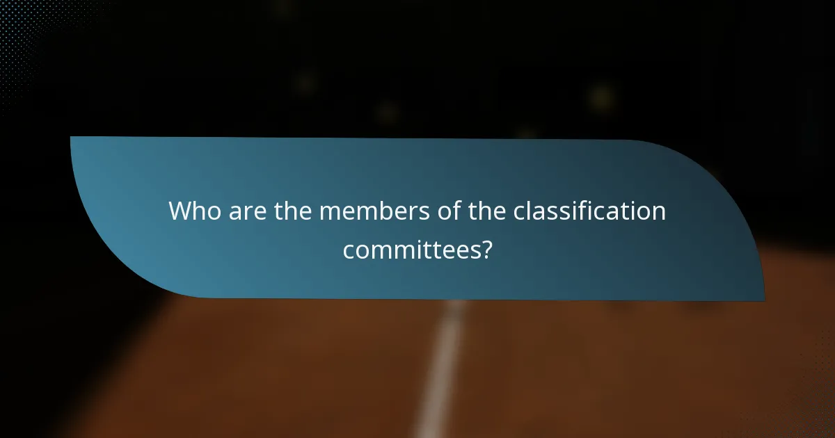 Who are the members of the classification committees?