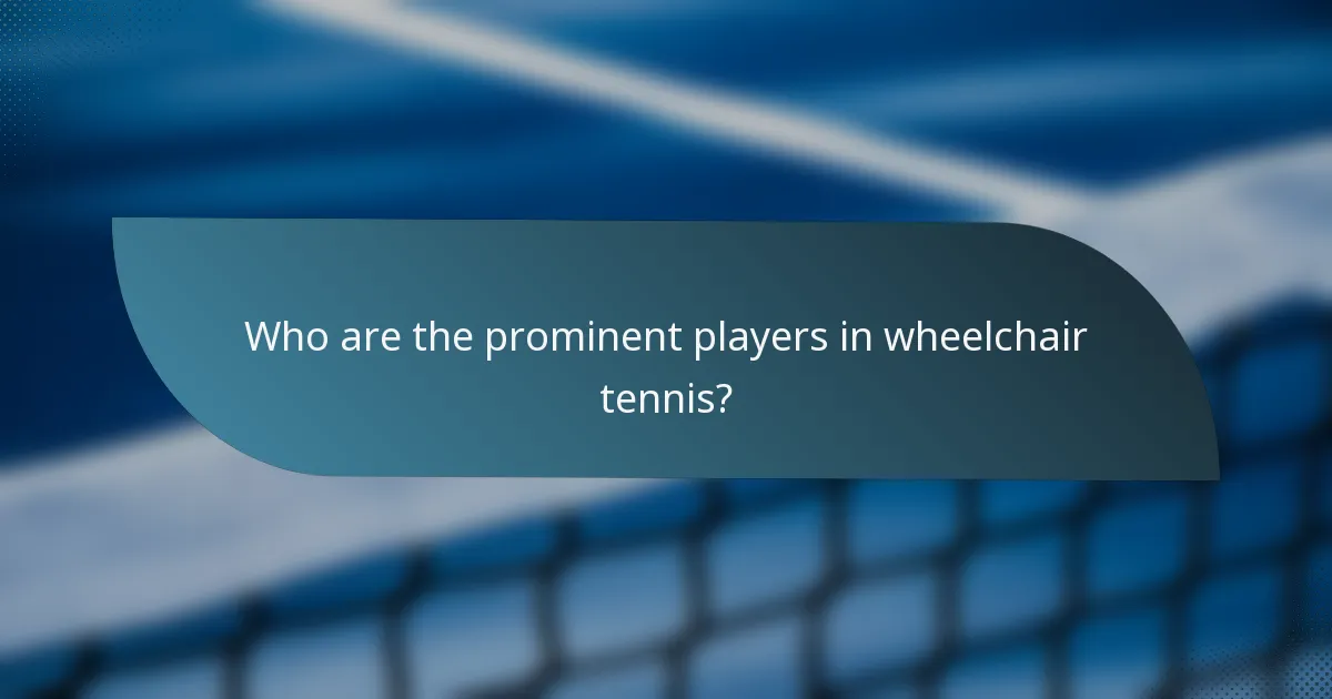 Who are the prominent players in wheelchair tennis?