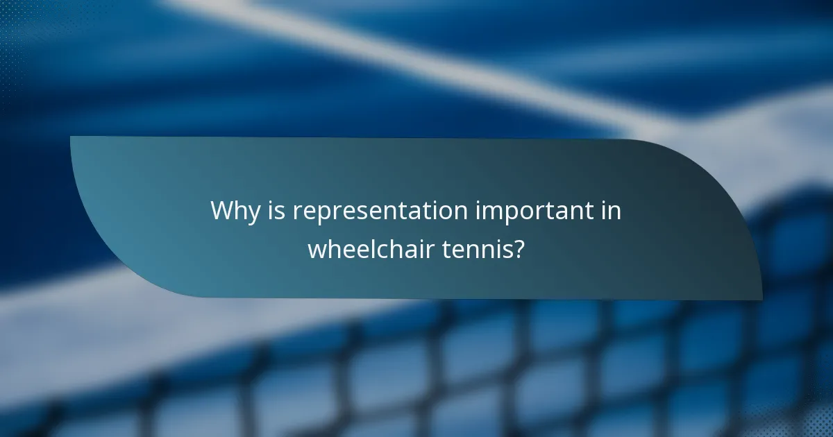 Why is representation important in wheelchair tennis?